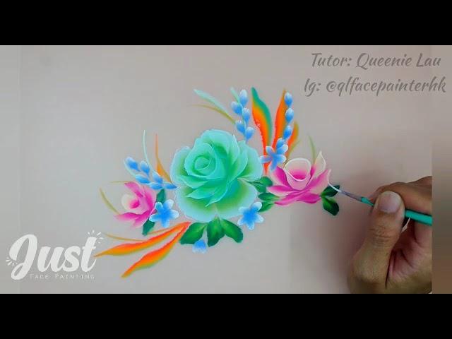 5 minutes rose face painting || 5 分鐘 玫瑰彩繪教學  #facepaintlesson #tutorials #facepaintingtraining