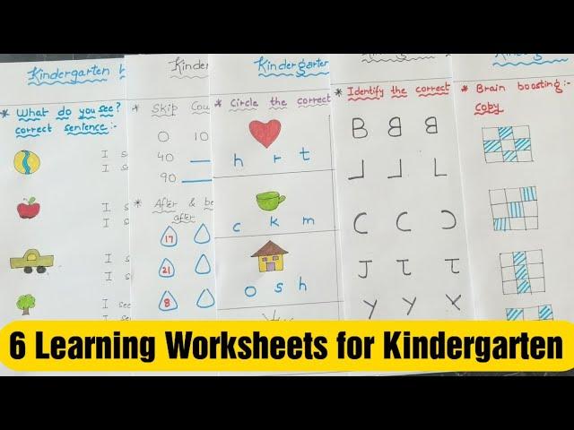 6 Learning Worksheets for Kindergarten | #dailypracticeworksheets #kindergarten