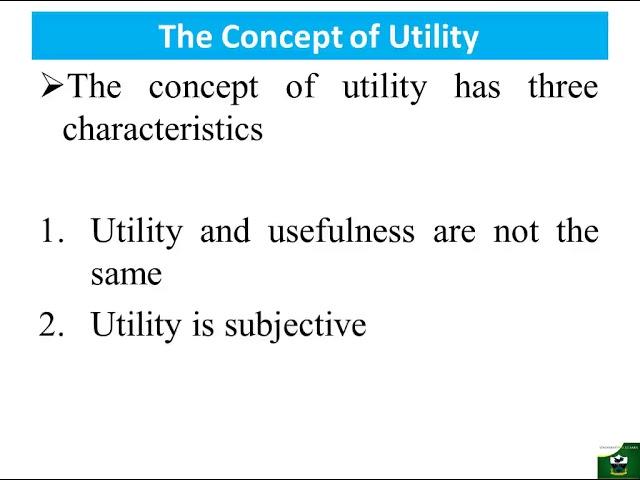 Consumer Choice theory Part 1: Concept of Utility