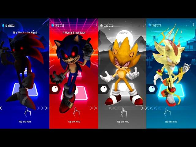 Sonic EXE VS Super Sonic Tiles hop EDM Rush