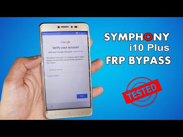 Symphony i10 Plus Google Account Bypass, Symphony i10 Plus FRP Bypass 100% working