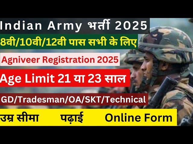 Indian Army Agniveer Recruitment 2025 | Indian Army Agniveer New Vacancy 2024 | Agniveer Age Limit