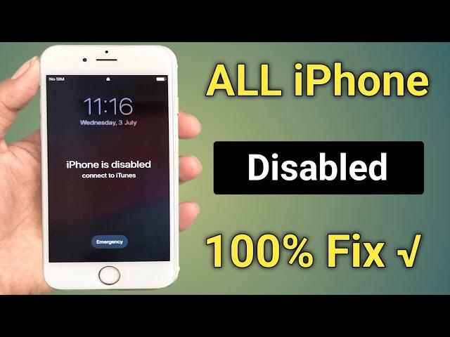 iphone is disabled connect to itunes fixed || 100% working