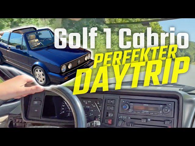 Mittagessen am See: Roadtrip im VW Golf 1 Cabrio Classicline – Traumstrecke Oldtimer Youngtimer #pov