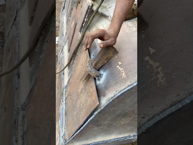 New skills of bucket plate adjustment with amazing tools #shorts #welding