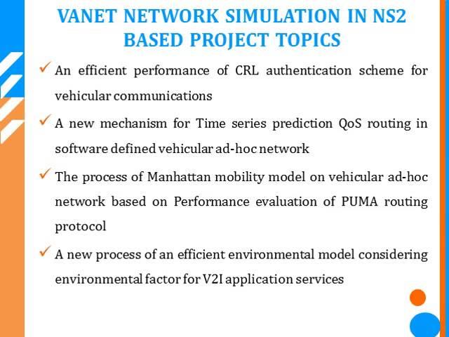 VANET NETWORK SIMULATION IN NS2