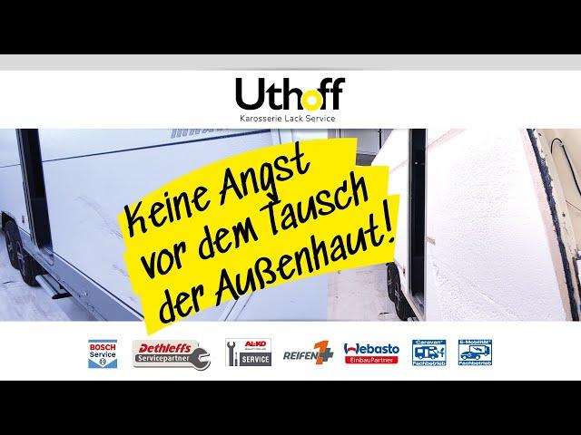 Tausch der Caravan Außenwand | Wohnmobil Wohnwagen Instandsetzung | Uthoff Karosserie Lack Service