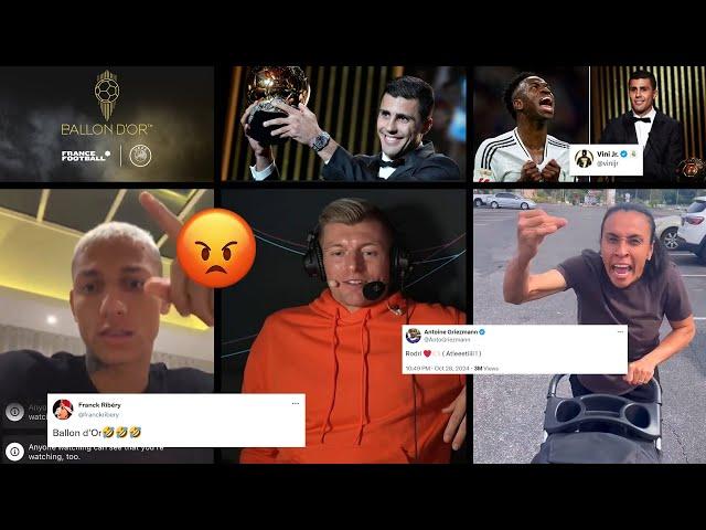 Football Players React To Rodri Winning The Ballon d'Or over Vinicius Jr.