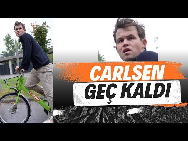 Carlsen BİSİKLETİYLE GEÇ KALDI ve KOŞMAYA BAŞLADI ve MAÇA SON ANDA YETİŞTİ! Norveç vs Kolombiya