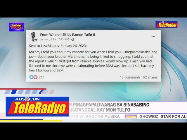 Philippine Star pinagpapaliwanag sa sinasabing pagkakatanggal kay Mon Tulfo | TeleRadyo Balita