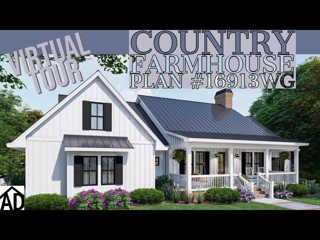 Architectural Designs Country Farmhouse Plan 16913WG Virtual Tour!