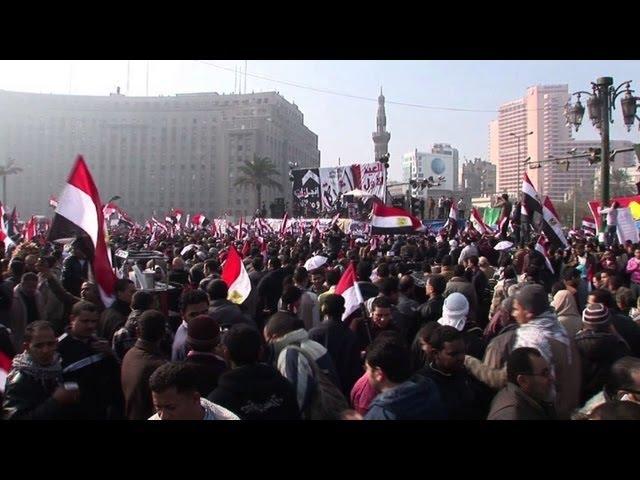 Tahrir thousands mark Egypt revolt anniversary