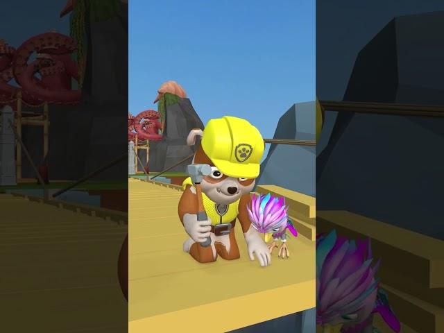 RUBBLE's Silent Best Friend | Pup Squad 3D #shorts #pawpatrol #rubble