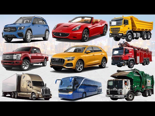 Road vehicles Names | City Vehicles Name | Land Transport Names | Means of Transport