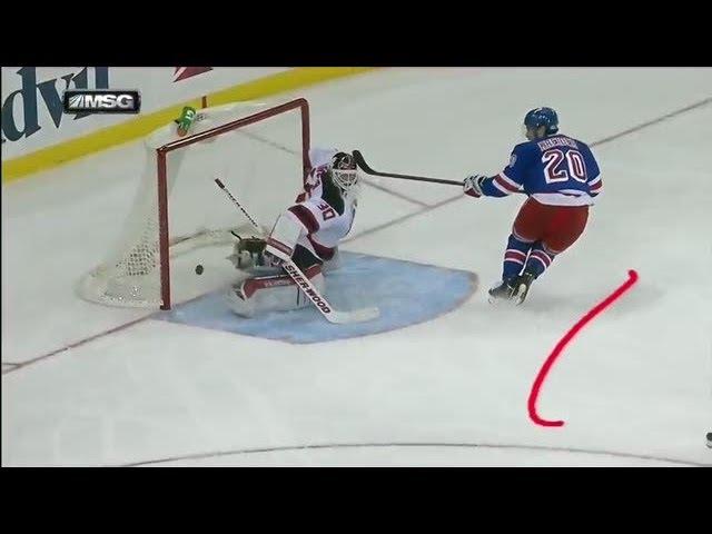 Martin Brodeur robs Kreider with the blocker