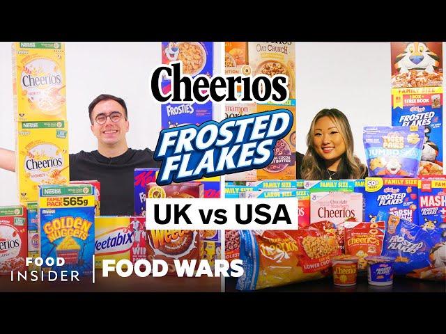 US vs UK Cereals: Frosted Flakes, Cheerios, and More | Food Wars