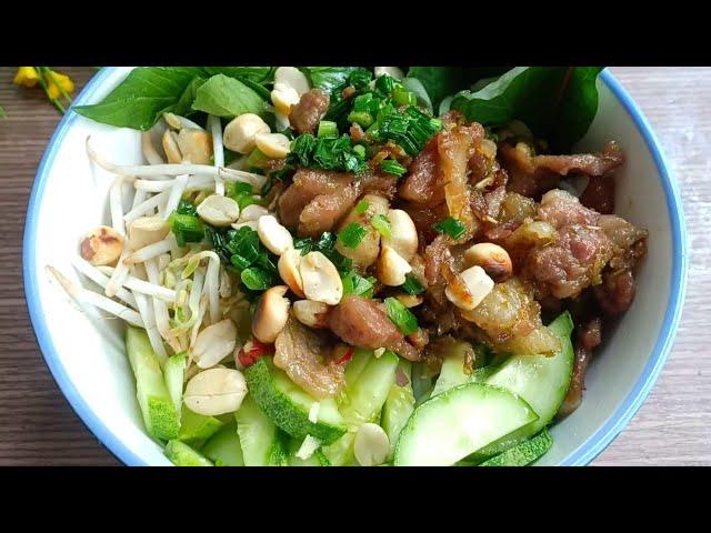 BÚN THỊT XÀO - Cách làm Bún Thịt Xào ngon đúng vị Miền Tây - Tú Lê Miền Tây
