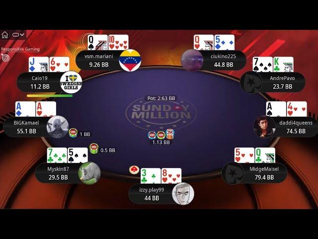  €250 Sunday MILLION $1M Guaranteed, Mystery Bounty - Final Table Poker Replays