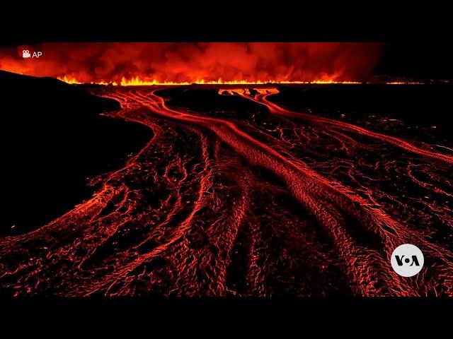 Volcano on Iceland's Reykjanes Peninsula erupts for 7th time in a year | VOANews