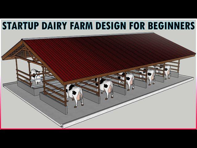Simple Modern Dairy Farm Shed Design For 10 Cows | Cow Farm Beginners Guide