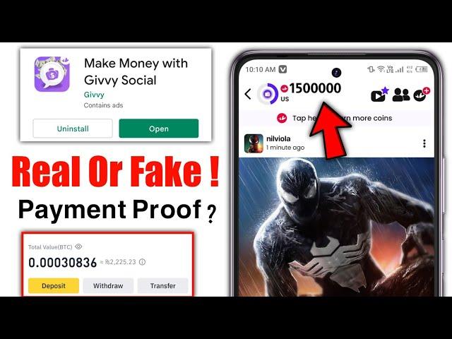 Givvy Social App Real Or Fake | Givvy Social App Payment Proof | Review