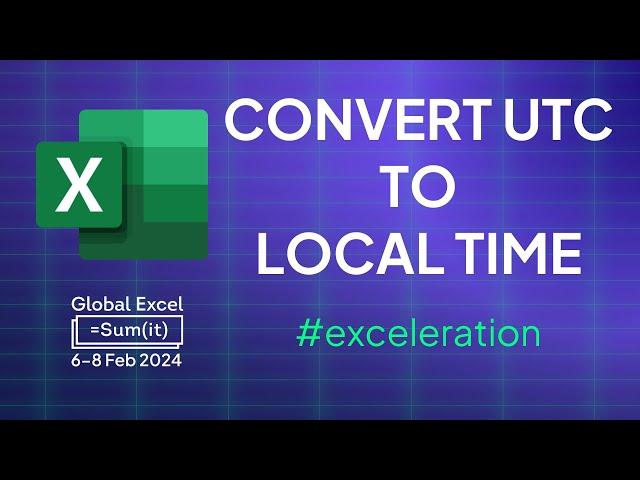 Convert UTC to local time in Excel