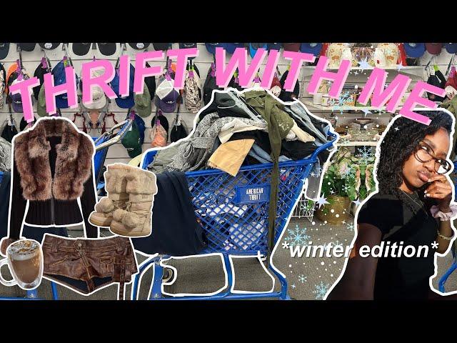 THRIFT WITH ME ️ thrifting winter y2k & 90s gems! (vlog & try on haul)