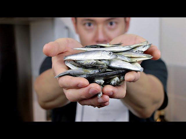 EATING WHOLE FISH - how to make Whitebait- Cooking with Chef Dai