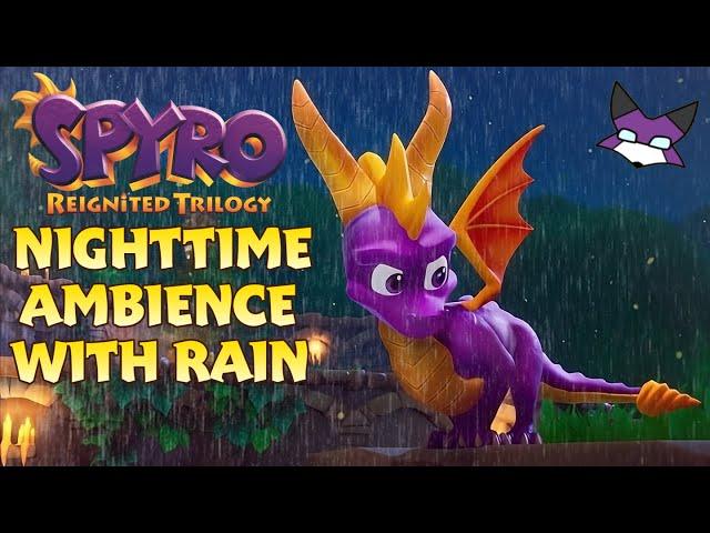 Spyro Reignited Trilogy Nighttime Ambience with Rain for Study, Sleep, and Relaxation