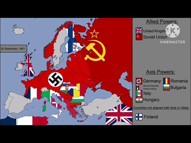 WW2 In Europe With Flags: Every Day (Change Music)