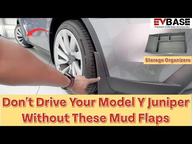 Avoid Road Debris Damage and Install This Tesla Model Y Juniper Mud Flaps