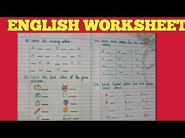 ENGLISH  daily WORKSHEET |NURSERY & LKG | #SBLITTLEWINGS