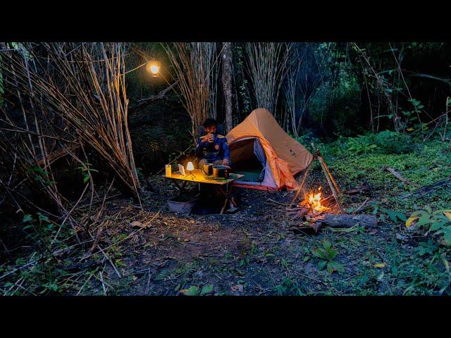 Solo Camping an cooking sleeping 24 hours បោះតង់ស្មោរជ្រក់មាន់ហូបក្នុងព្រៃម្នាក់ EP 115