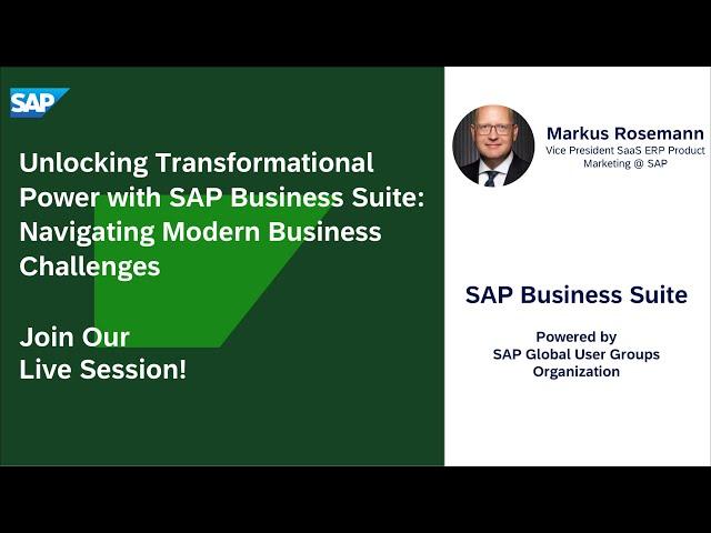 Unlocking Transformational Power with SAP Business Suite: Navigating Modern Business Challenges