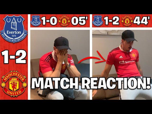 MAN UTD FAN GOES CRAZY REACTING TO RONALDO WINNER VS EVERTON | EVERTON 1-2 MAN UTD MATCH REACTION