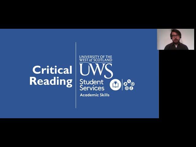 UWS Academic Skills -  Critical Reading