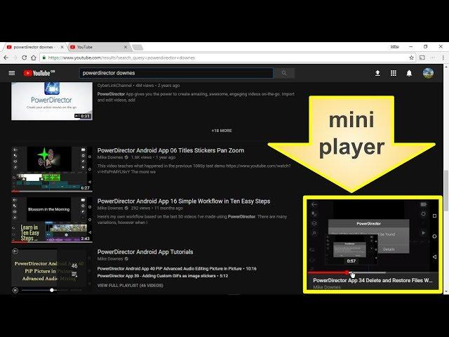 YouTube Desktop Mini Player NEW for March 2018 Demo