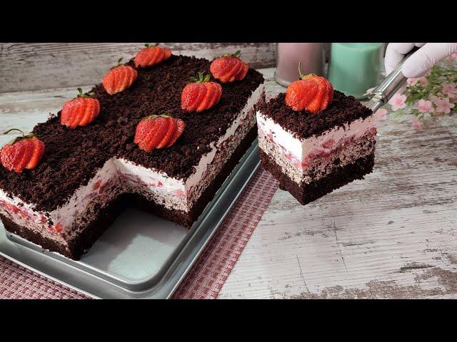 Few know this recipe! This cake tastes like a real pie! Strawberry Chocolate Cake