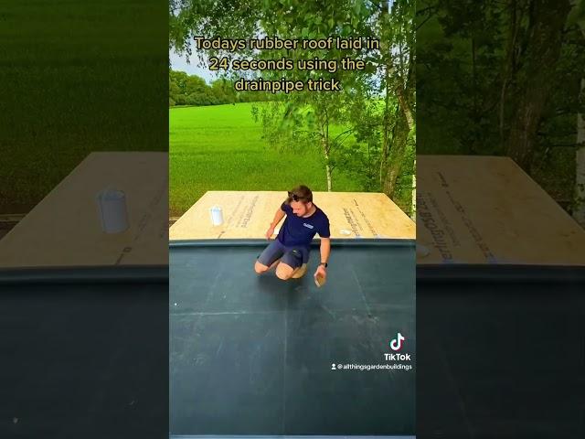 Laying a rubber roof the lightning fast way #logcabin #gardenroom #roofing #diy #shorts