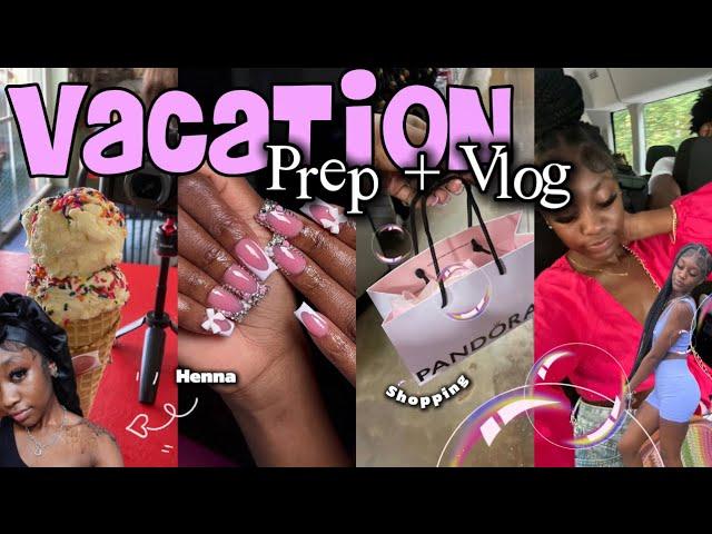 VACATION PREP + VLOG || lashes, hair, nails, henna, haul, cabin trip, etc