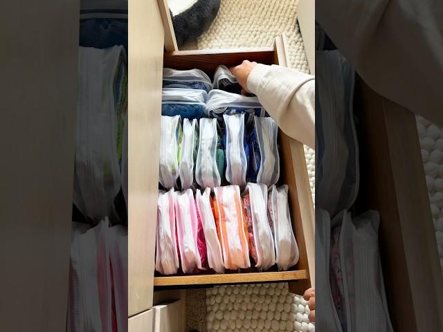 *SATISFYING* SWIMSUIT ORGANIZING! #asmr #organizing #storage #organization #bedroom #dresser