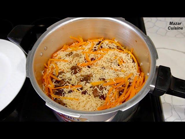 Afghani Qabili Pulao In Pressure Cooker قابلی پلو افغانی در دیگ بخار Afghan Kabuli Pulao