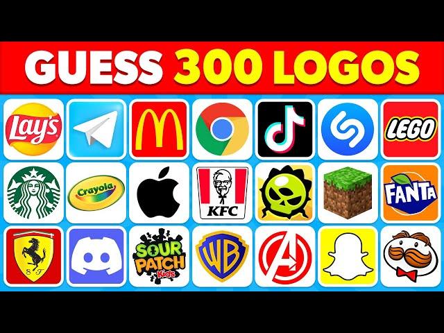 Guess The Logo in 3 Seconds | 300 Famous Logos | Logo Quiz 2024