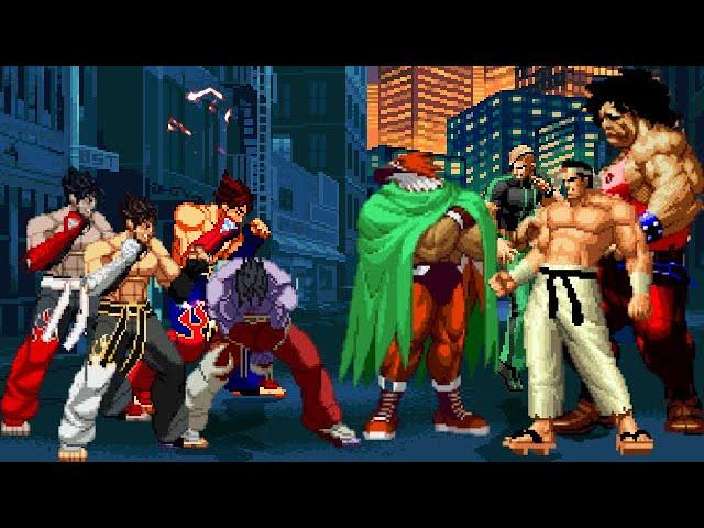 [KOF Mugen] Memorial #tekken | Jin Team vs Griffon, Ramon, Hugo, Oldmon [ 4vs4 ]