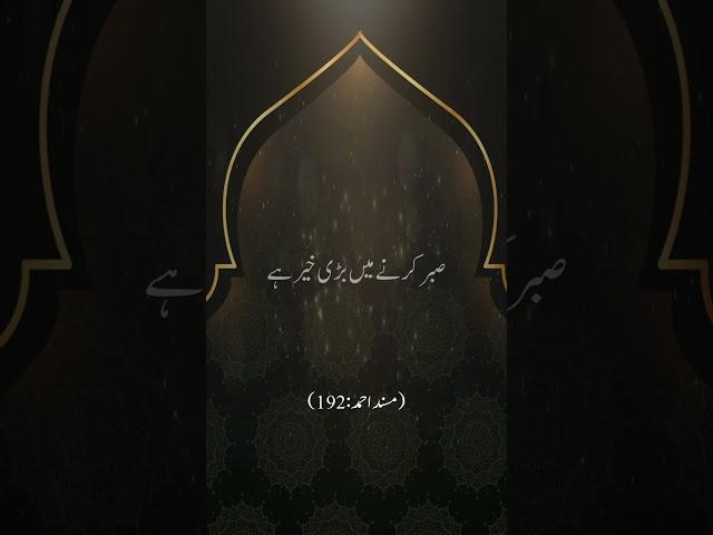 Sabar Hadees Sharif ️| Sabr Ki Taqat | Sabar Islamic Short Video
