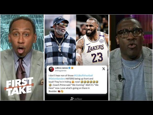 FIRST TAKE | Stephen A. GOES CRAZY LeBron shout out Colorado on Social Media after 49-24 win vs Utah