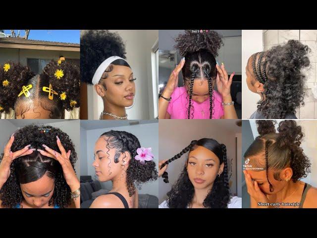 ~Easy Natural Curly hairstyles//trendy hairstyles compilation 