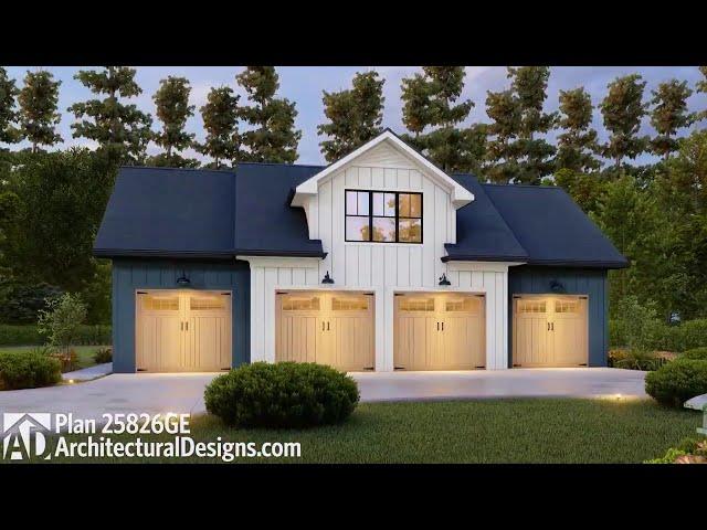 4-Car Carriage House Plan 25826GE Virtual Walkthrough Tour