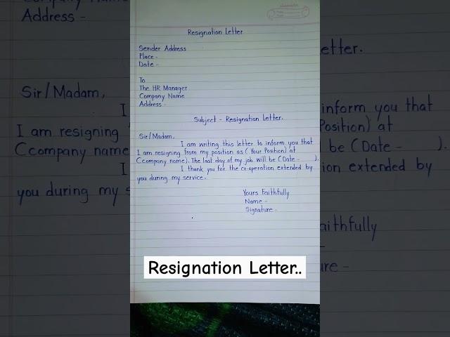 Resignation Letter || How To Write Resignation Letter || Resign Letter