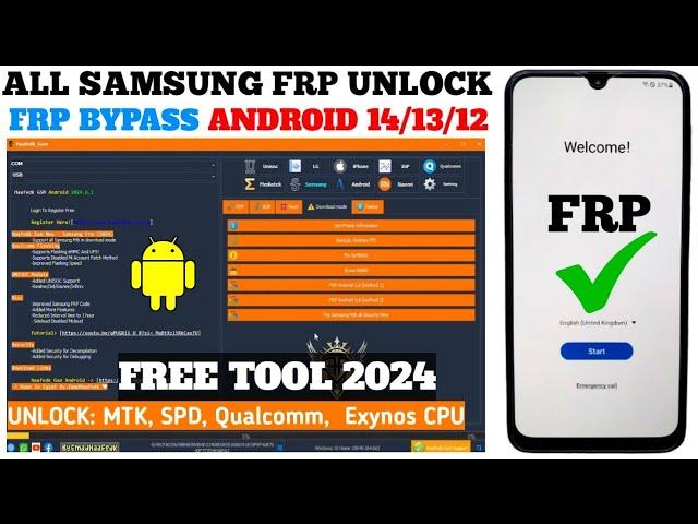 ALL Samsung FRP Bypass 2024, Samsung Google Account Lock Remove Android 14/13/12 | FREE Tool 2024